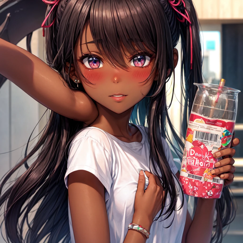 dark skin, blushed