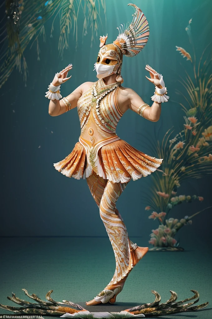 photorealistic portrait of Dressed animals - a mandarin fish ,(elegant pose:2.0), (hands on hips:1.5),(happy smile:1.2),high quality,(happy),(lovely) ,intricate details, (furry), highly detailed ((male masked singer costume)) ,highly detailed decorations, wearing (seaweed ) and floral reef details , (happy), studio lighting,(full body image:1.5),Hawaii beach background,,(perfect hands)

INFO
