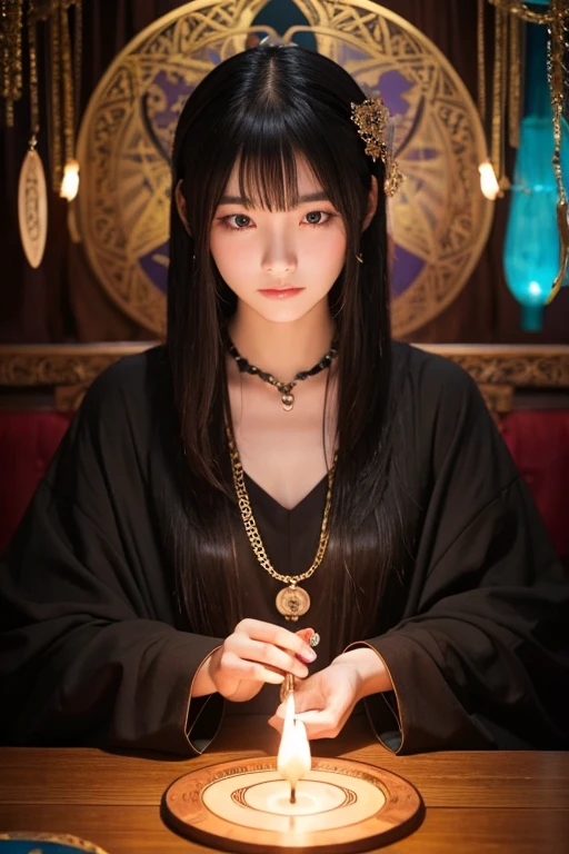 spiritual、Fortune telling、young woman、Black Hair、mysterious、Astrology
