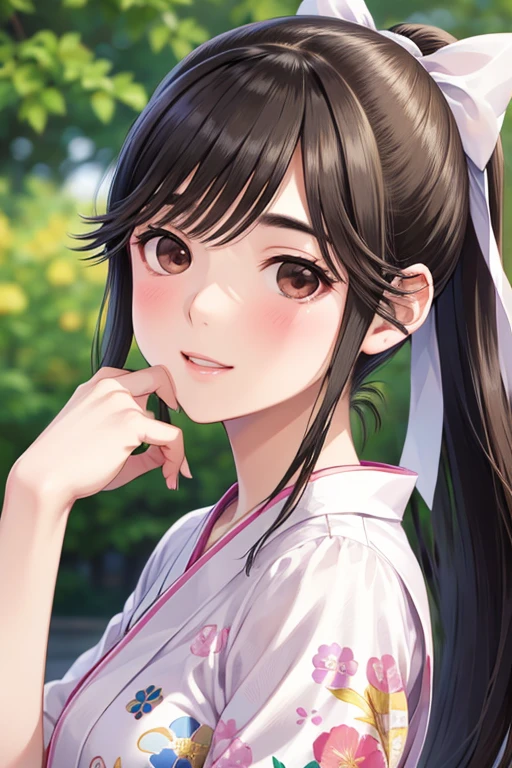 
Gaoling loves flowers、Shiny brown hair, long hair、Ponytail with ribbon, Beautiful brown eyes、Shy、Embarrassingsmile、blush、Sparkling eyes, (Fine grain)、Ultra-detailed eyes、Highly detailed face, Highly detailed eyes,Cowboy Shot、

masterpiece, Highest quality, Pixiv,  (8K, Highest quality, masterpiece: 1.2), High resolution, 

5 biologically correct fingers、Placing hand on face、(A close-up of your face:1.3)、mature、Realistic, Real person, (Pale skin: 1.2), RAW Photos, Realistic, Shiny skin, Shiny Hair、(25 year old woman with bangs), (yukata) and (pink) and (Floral)、Embarrassing, smile, The background is the night of a Japanese summer festival.、alone、Are standing