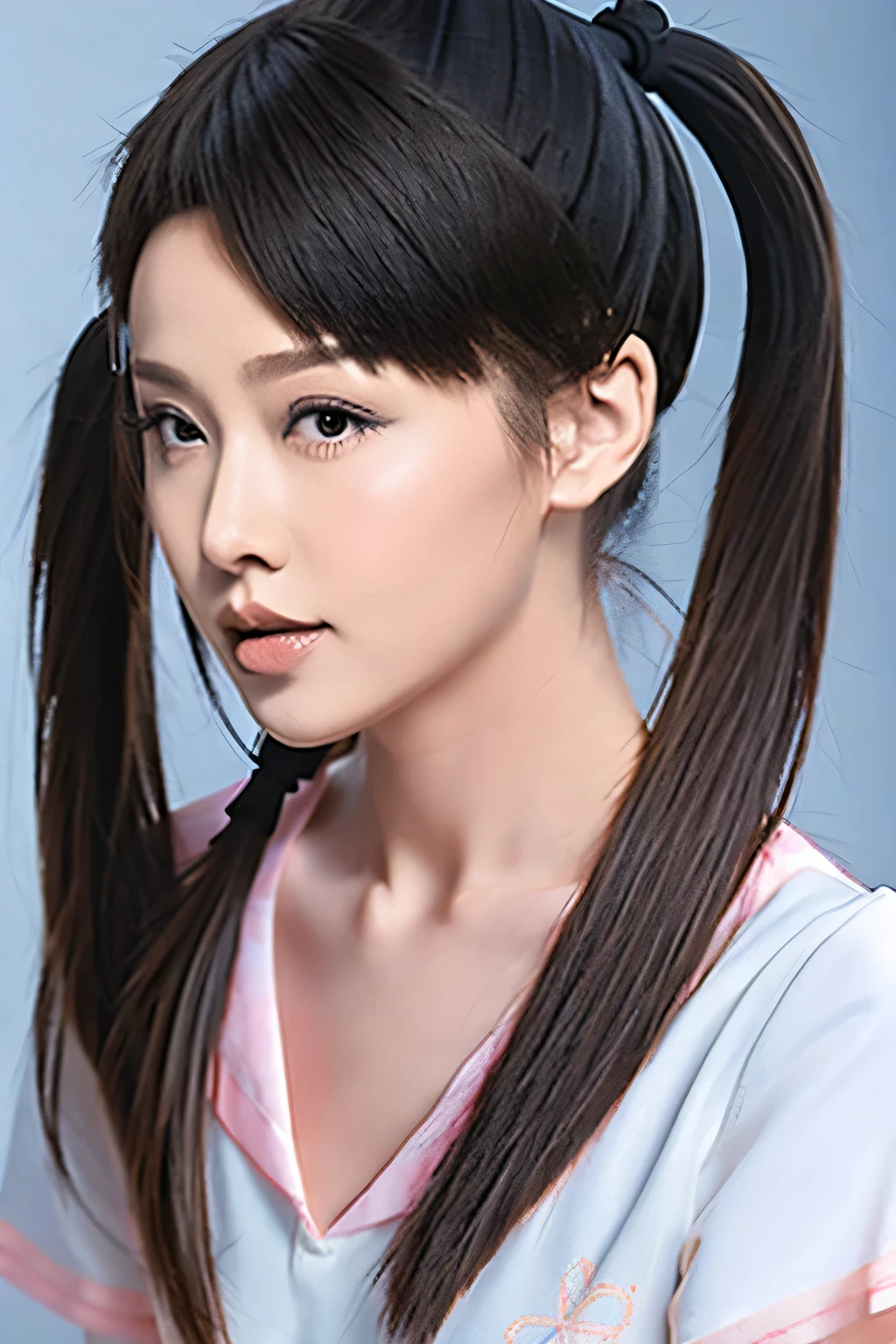 Twin ponytail girl，Girl with Double ponytail hairstyle，(((((Double ponytail hairstyle)))))，Facing the camera , Anime style 4 k, Smooth anime CG art, Anime style. 8K, Detailed digital anime art, Beautiful anime girl, 4k anime wallpaper, , 8K high quality detailed art, artwork in the style of guweiz, Cute girl anime visual