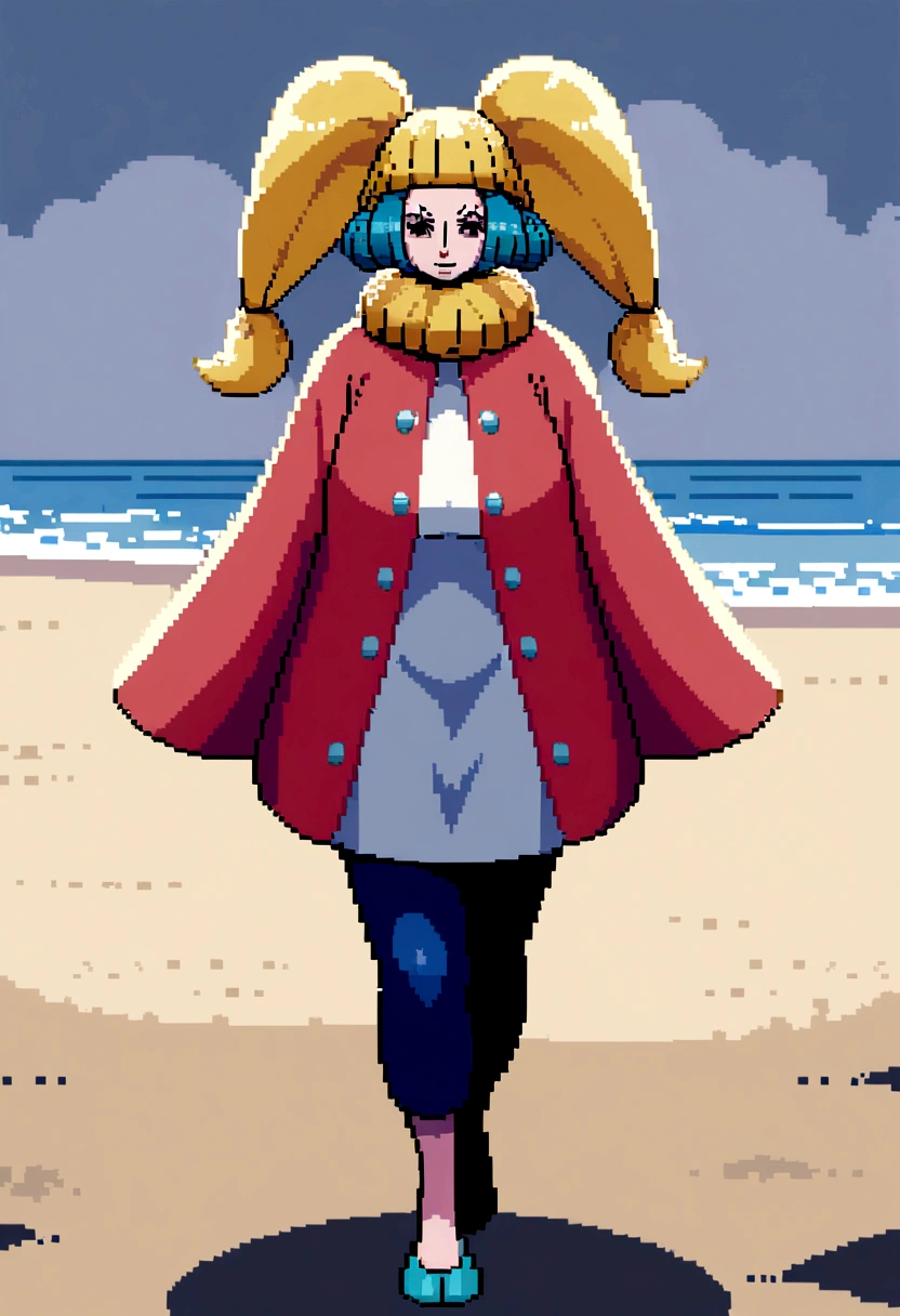 Luffi from one Piece in 2 dimension pixelart and with walking movements