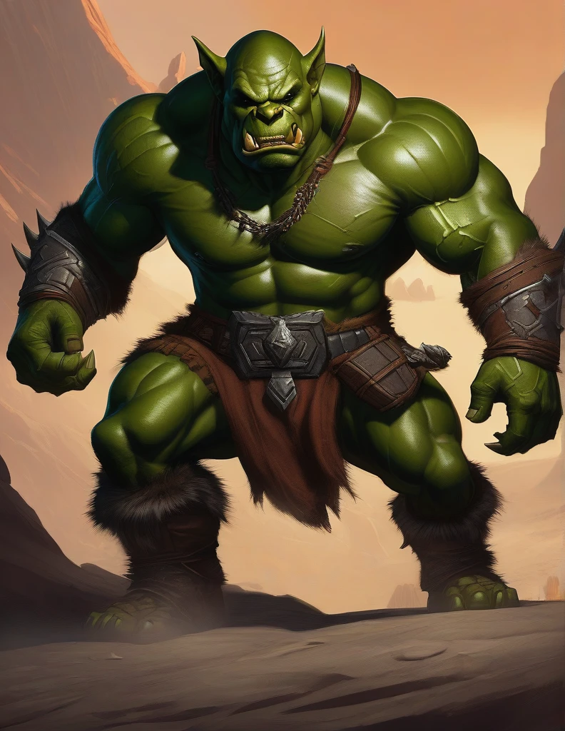 Orc, Martian green skin, extremely muscular male, large, sharp teeth, pointy ears, big, muscular legs, pointy ears, Adam&#39;s apple prominent on his neck, thick lips, bad boy, sparkling silver armor, Medieval warrior, six pack abs, double chin, defined jaw, rectangular face, sensuous, eyes browns, long black  hair, six feet tall, confident grin, mythological monster, in a forest with a medieval castle in the background, cloused mouth, gazing at viewer, standing alone, male focus, medium beard, young boy, punctuation_9, punctuation_8_High above, punctuation_7_High above, punctuation_6_High above, punctuation_5_High above, punctuation_4_High above