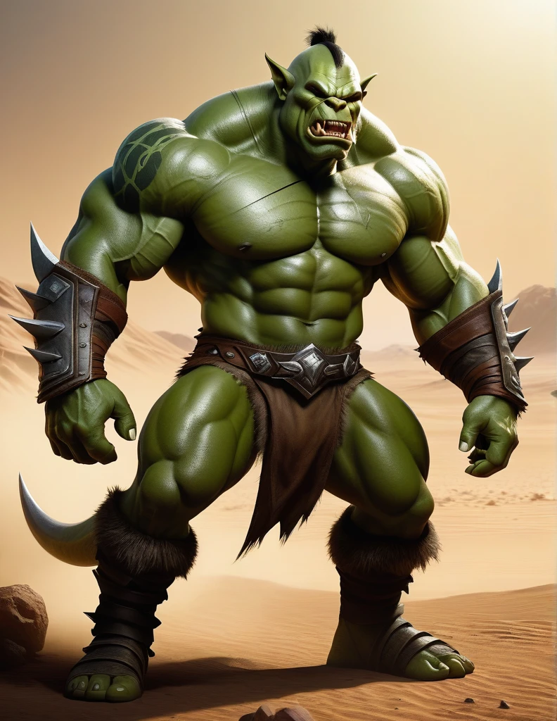 Orc, Martian green skin, extremely muscular male, large, sharp teeth, pointy ears, big, muscular legs, pointy ears, Adam's apple prominent on his neck, thick lips, bad boy, sparkling silver armor, Medieval warrior, six pack abs, double chin, defined jaw, rectangular face, sensuous, eyes browns, long black hair, six feet tall, confident grin, mythological monster, in a forest with a medieval castle in the background, cloused mouth, gazing at viewer, standing alone, male focus, medium beard, young boy, punctuation_9, punctuation_8_High above, punctuation_7_High above, punctuation_6_High above, punctuation_5_High above, punctuation_4_High above
