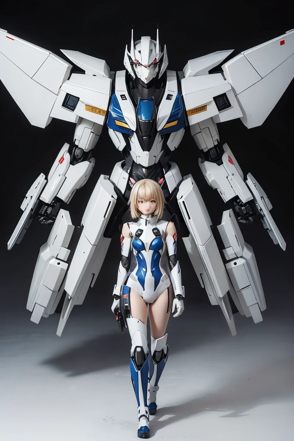 Paper design of anime-style mecha suits