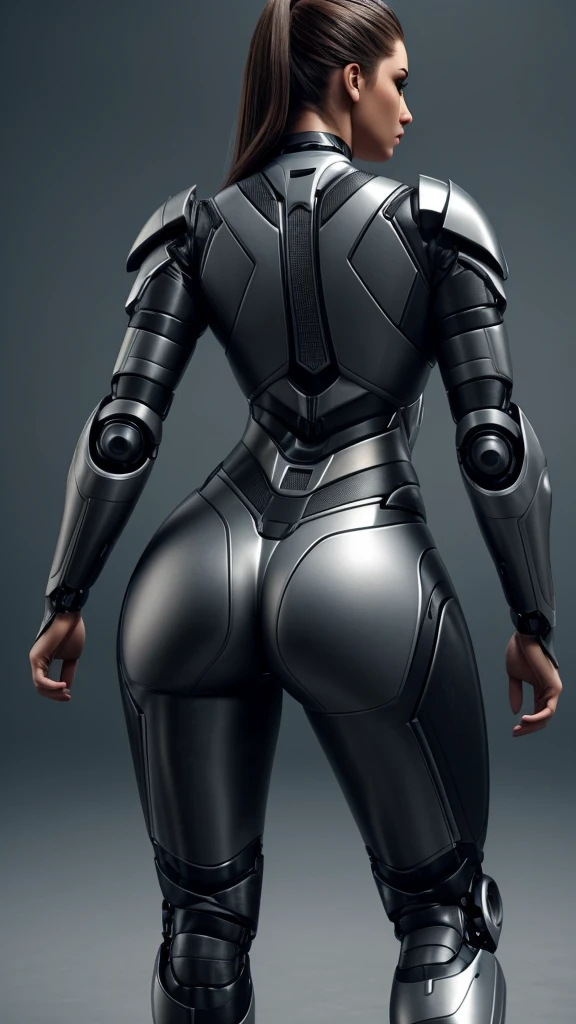 Woman, Curvy, Thick, Muscular, Robot, Sci-Fi, Aerodynamic, Carbon Fibre, Armor, Gears, Engines.

CGI, VFX, 3D art, Realism

Top Models Face, Make Up, Beauty, Straight, Slicked, Long Legth Hair.

Dynamic, Walking, back view, y, 