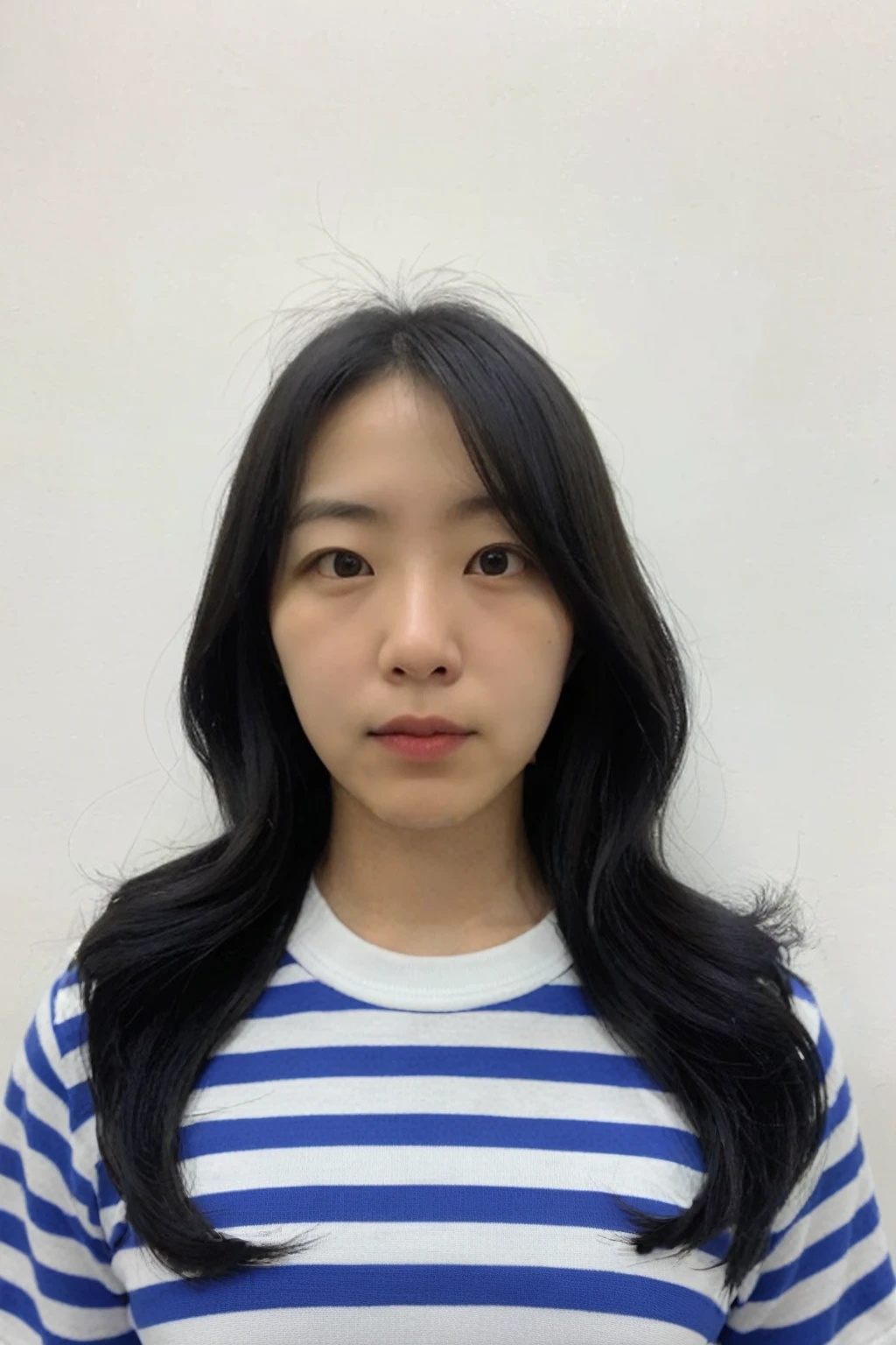 Best Quality, 8K, Masterpiece, (photo realistic:1.3), (hyper realistic:1.3), (Create an image maintaining the original base model hairstyle:1.5), :(t-shirt1.4)