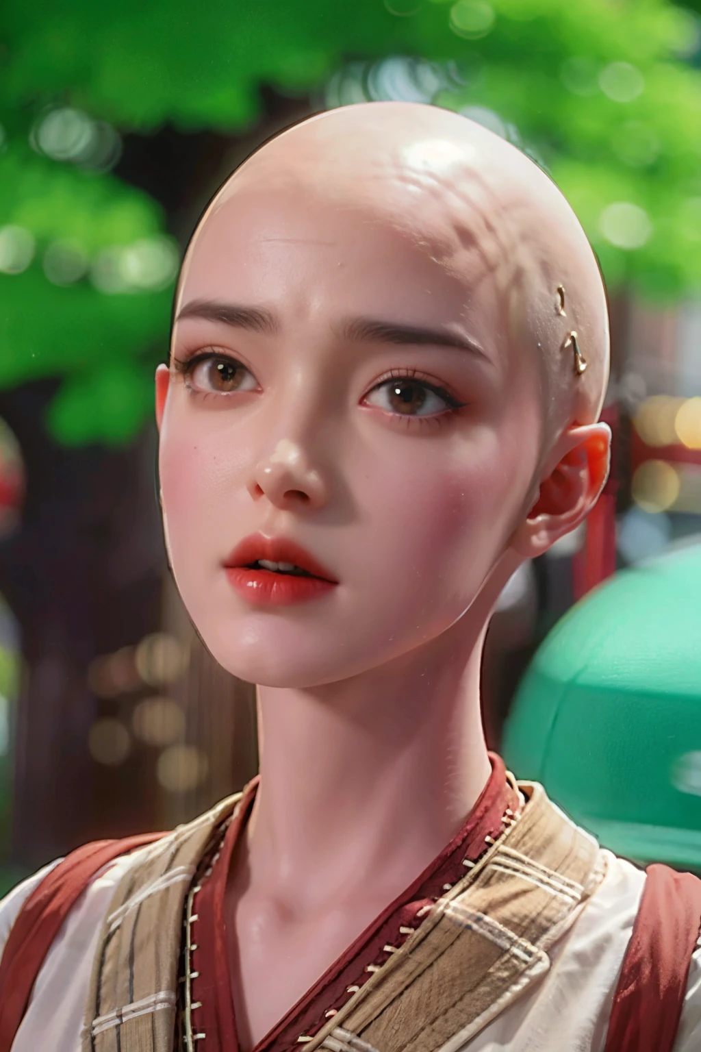 bald, without hair