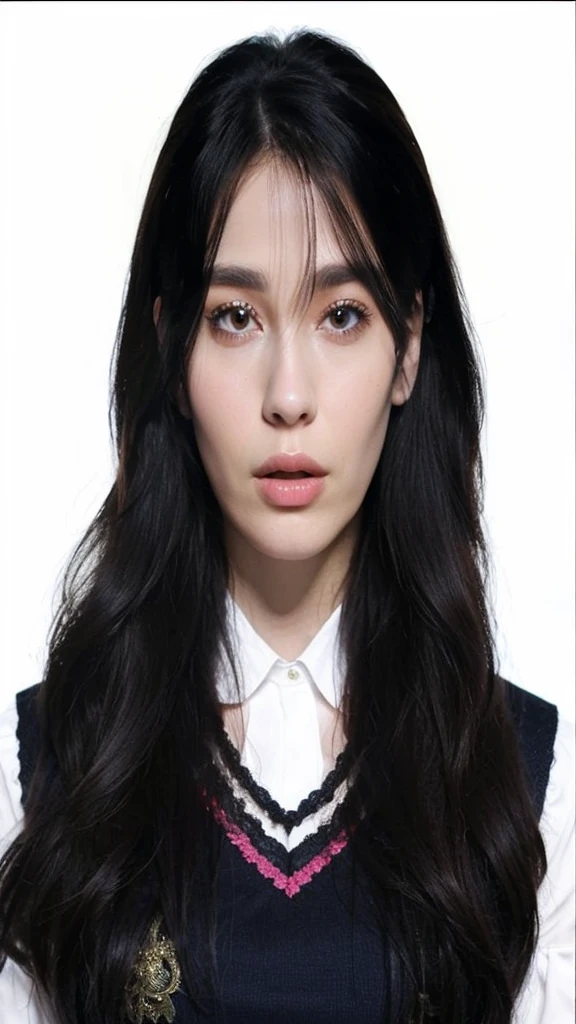 (nsfw:-2.0), (realistic, photo-realistic:1.4), (best quality,masterpiece:1.2), RAW photo, high resolution, intricate details, extremely detailed, realistic and sharp details, cinematic lighting, (portrait, frontal photography), solo, 1girl, (doll-like appearance), (sexy Paradise Kiss cosplay), (large breasts, cleavage), dark hair, detailed face, detailed eyes, smile, (neon pink clothes), bell-shaped skirt, petticoats, high neckline, puffed sleeves, detailed lace, detailed embroidery, Paradise Kiss accessories and matching headpiece, choker, large sparkling Paradise Kiss jewelry, shiny victorian-style boots, photo background, outdoors, large park, trees,