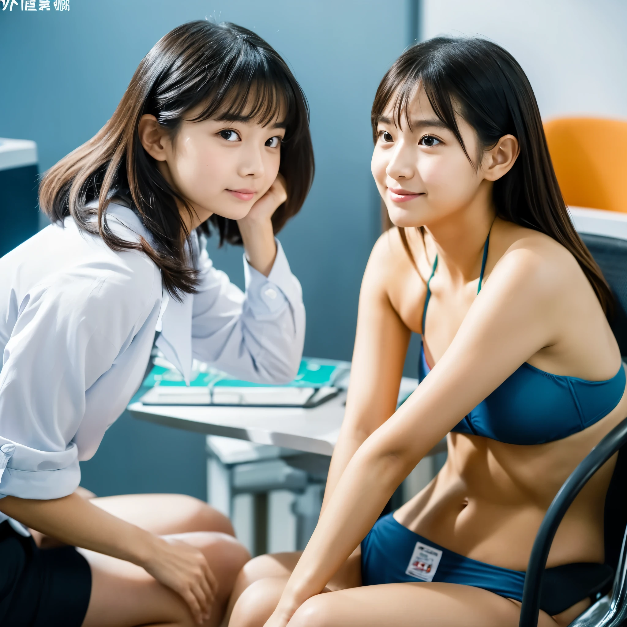 She looks 13 but、She has the cute face of a 20-year-old idol. Gentle and cute Very embarrassed look Medium bust Wear a bikini She is a tall building々She works in a small office wearing a bikini.、He is sitting in a chair in a conference room having a meeting with a male colleague in a suit。. RAW Photos Genuine Genuine Life Do not display copyright