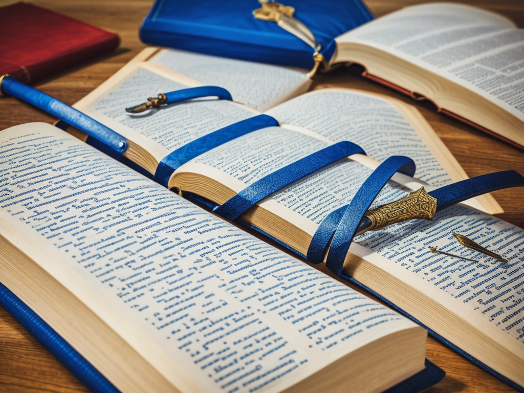 create a logo with a bible and in the middle of the closed bible and a large sword standing in the middle of the bible with blue gems and writing:Inspiring Stories of Faith.