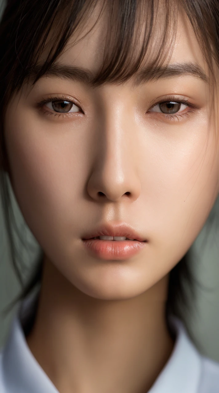 Best Quality, 8k, Masterpiece, (Portrait: 1.3), (photo realistic:1.4), (hyper realistic:1.4), Sharp Focus, looking at viewer, (smoother lighting:1.1), (increase cinematic lighting quality:0.9), realistic lighting, backlighting, light on face, ray trace, (brightening light:1.2), (Increase quality:1.4), sharp detail, (best quality real texture skin:1.4), finely detailed eyes, black_eyes, finely detailed face, 25 year old Korean woman