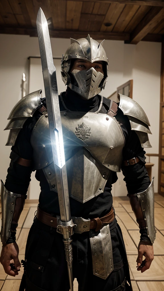 male armored warrior that use a spear and sword