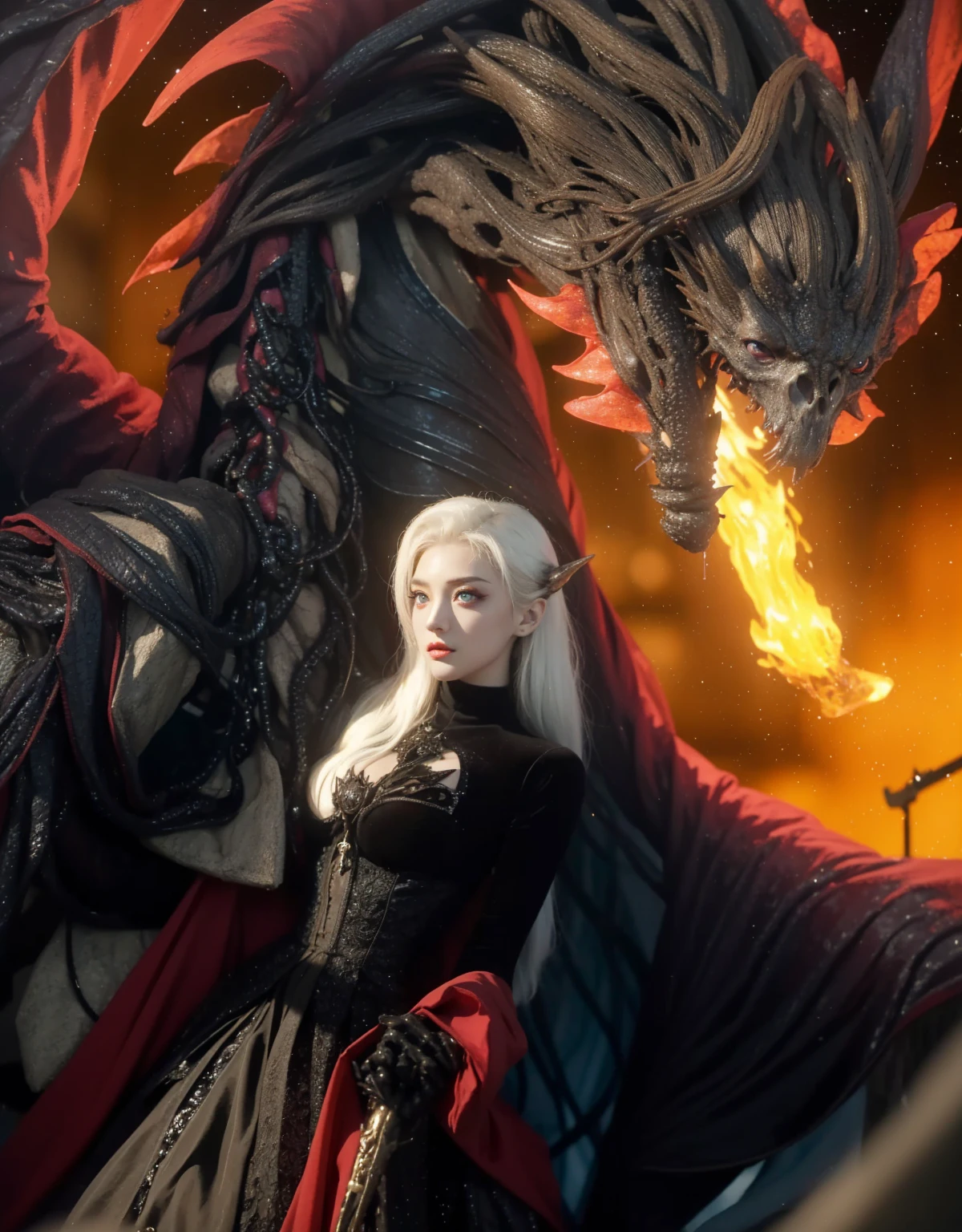 Detailed image quality,Pandora the Witch,wing, Succubus主题,堕落Angel,Excellent,scary,Secret Terror,Tentacles,With eyes,Uncanny Valley Effect,Beast Blood Moon,skeleton,vampire,Hellfire,Dark Queen,Angel,magician magic witch,Angel,Eyes are blue(Pupils as deep as the starry sky),Gorgeous tattoo designs all over the body,Succubus,Dark Queen,Gold Jewelry,Flame dragon