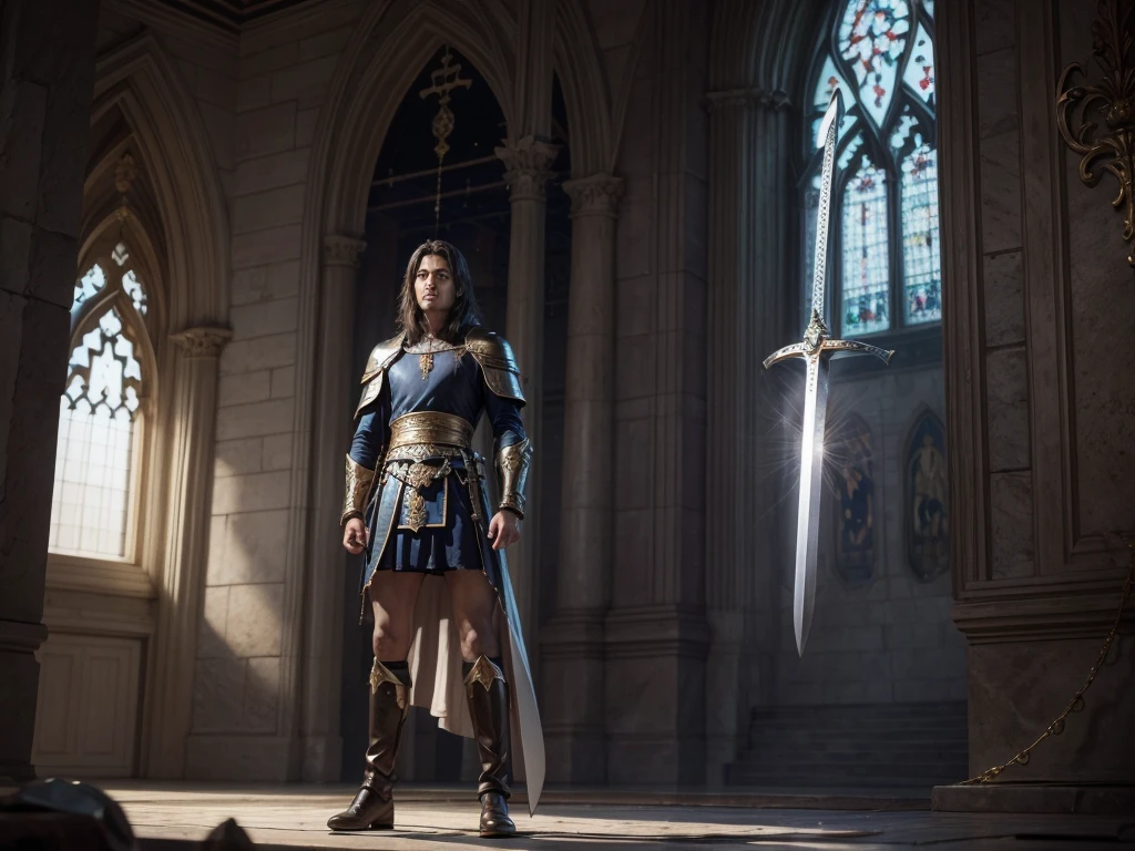 great sword standing with precious stones and writing:Inspiring Stories of Faith.