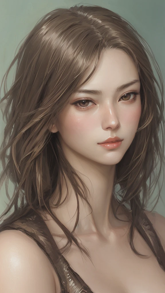 wgz style,portrait of a beautiful women highly detailed,perfect femine face,Classical oil painting,by masamune shirow, by William-tae Kim