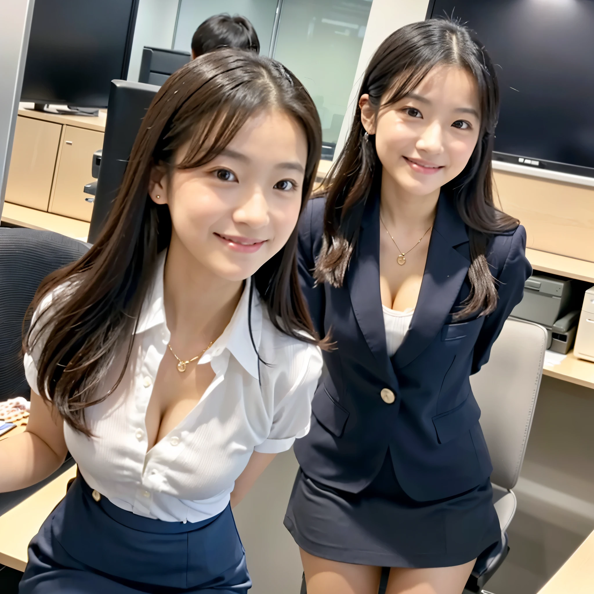 She looks 15 but、She has the cute face of a 20-year-old idol. Gentle and cute Smiling Kindly Medium bust Cleavage She is a tall building々I work in an office with、(((She was alone in the office and started to take off her skirt in front of many male colleagues wearing suits.)))、(((In the process of taking off her skirt))) RAW Photos Genuine Genuine Life Do not display copyright