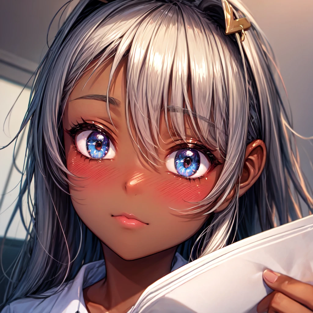 dark skin, blushed