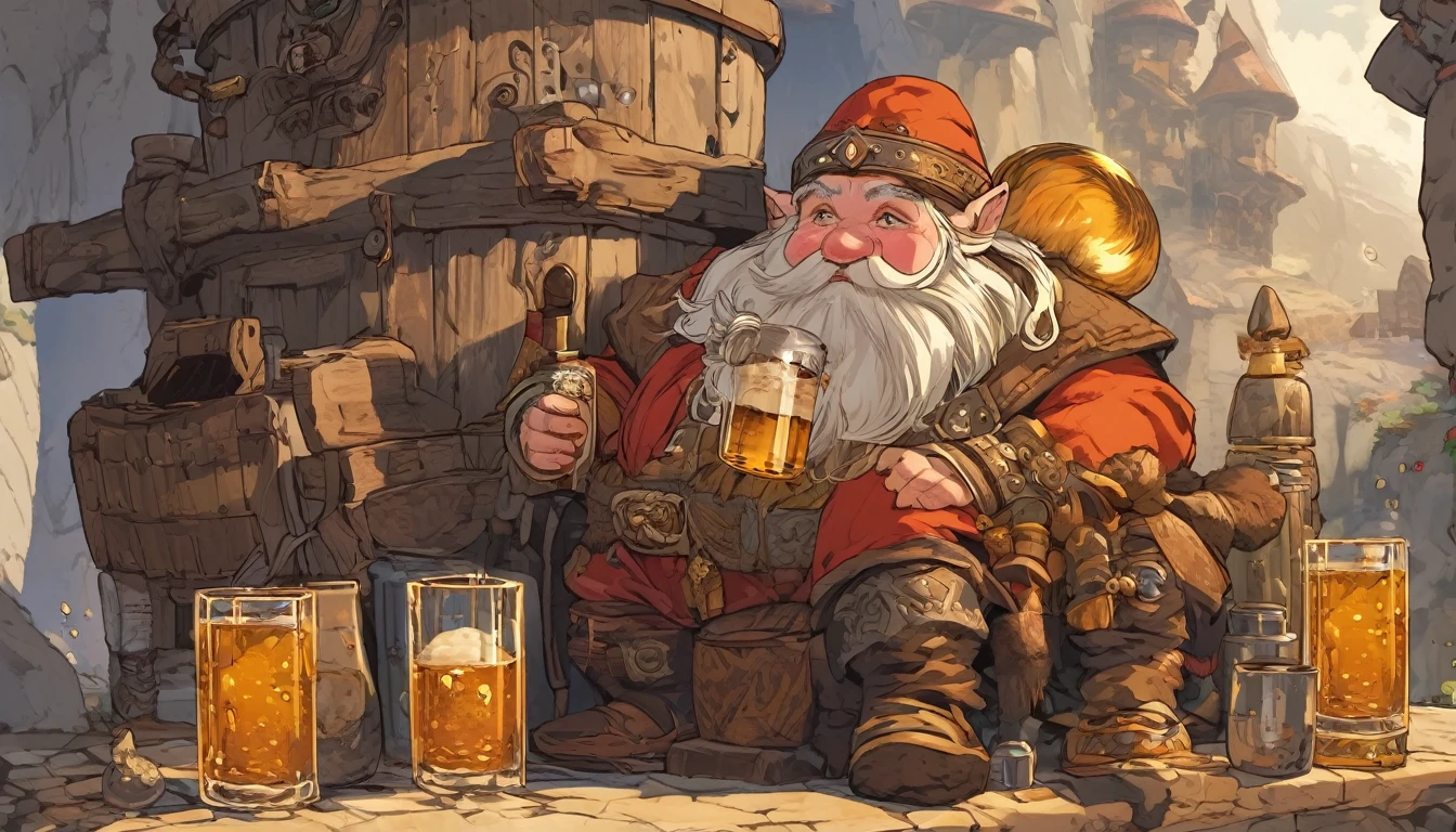 (Highest quality), Dwarf,Drinking a lot of alcohol in another world,looks fun