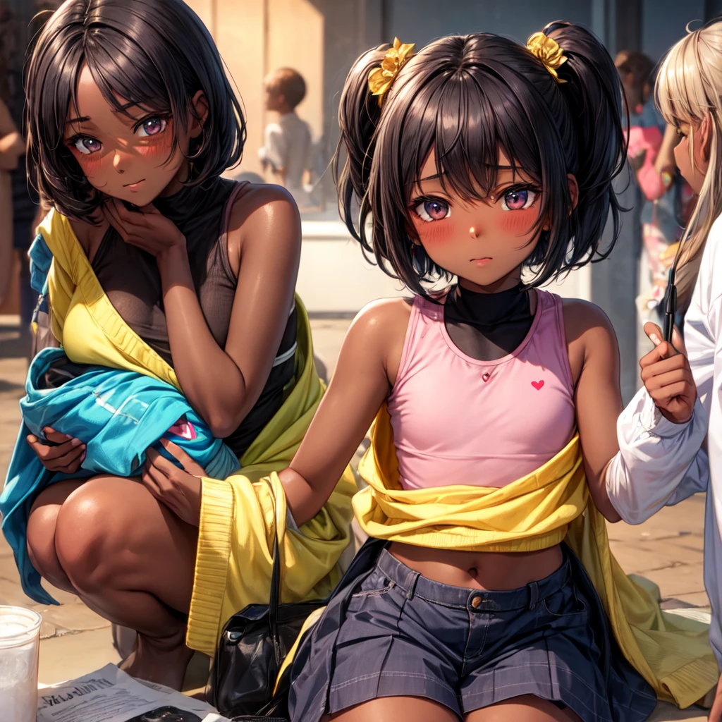 dark skin, blushed