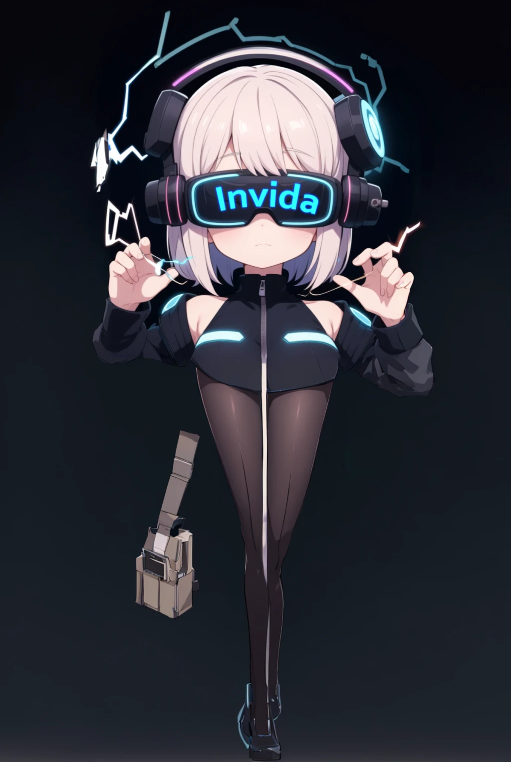 masterpiece, Headquarters, 4K, High-tech human operators, best quality, Tights,Short skirt,Simple background,