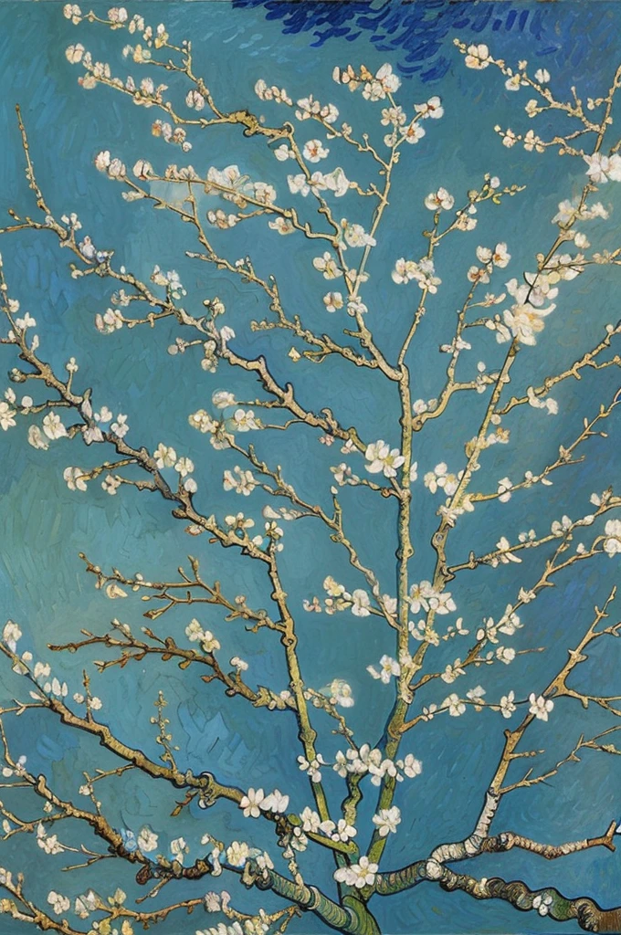 Can you creat a work inspired by Vincent van Gogh  almond blossom 