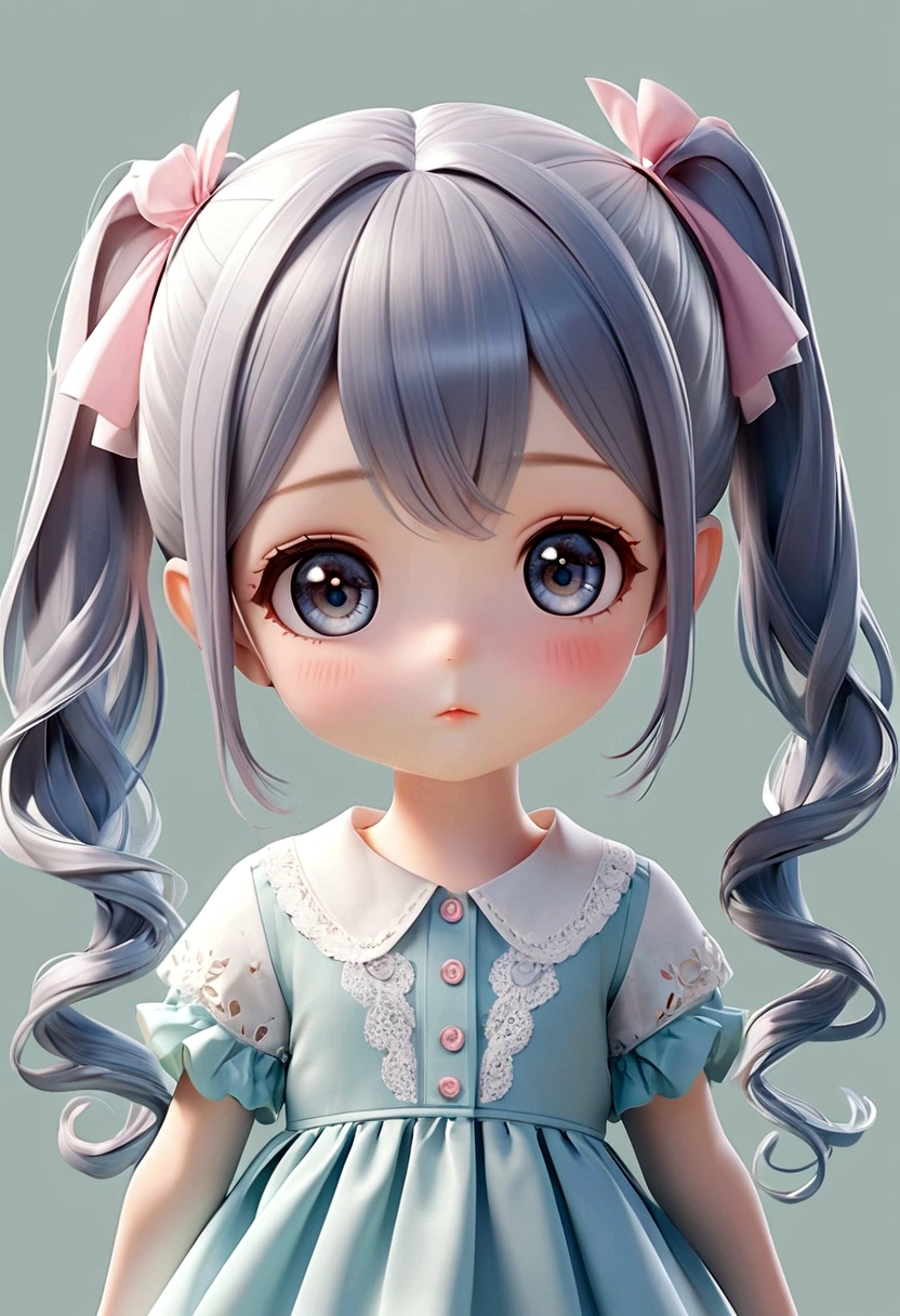     Q version cute doll,Cute 3D cartoon style of a girl with long hair in twin ponytails, Accurate anatomy,

                     Very fine texture, Clear and detailed animation, High quality cartoon characters, High quality and realistic