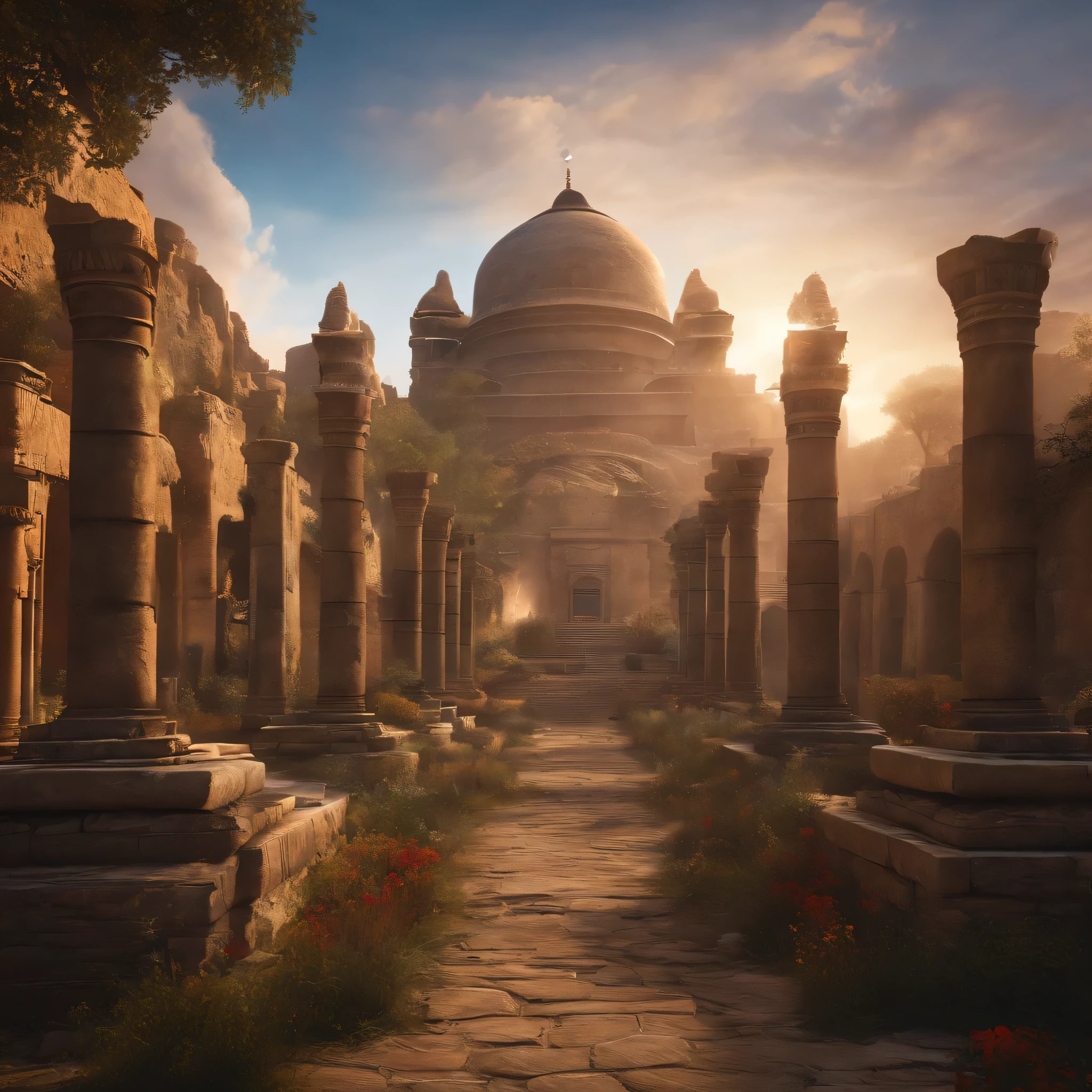 Ancient civilizations that perished,The sleeping old robot wakes up now,Eyes glow,medieval Europe,RPG