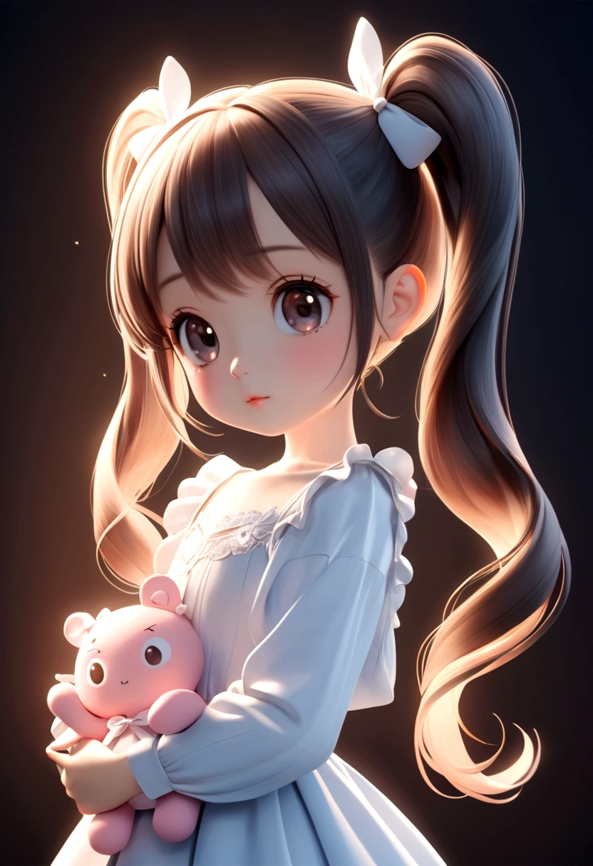     Q version cute doll,Cute 3D cartoon style of a girl with long hair in twin ponytails, Accurate anatomy,

                     Very fine texture, Clear and detailed animation, High quality cartoon characters, High quality and realistic