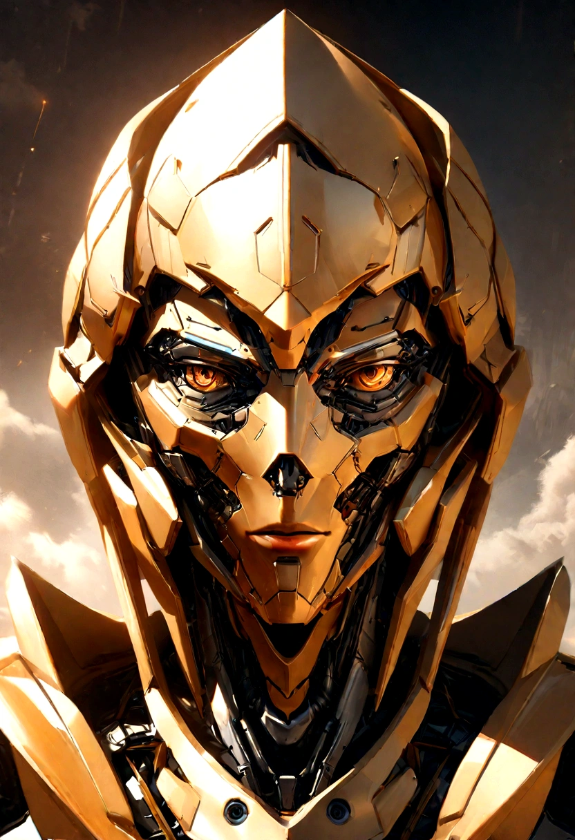 sharpened man in white and gold hooded armor, detailed portrait of a cyborg, close-up portrait of cyborg, portrait of a futuristic robot, male cyborg military commander, attractive science fiction face, Artificial intelligence, portrait of cyborg, portrait of a cyborg, cyborg portrait, portrait of a cyborg cyberpunk, male cyborg, in metallic orange futuristic armor, olpntng style, Portrait of the gynoid robot Samus in Wasteland, perfect composition, beautiful detailed intricate insanely detailed octane render Tendências no ArtStation, 8k art photography, photorrealistic concept art, soft natural volumetric cinematic perfect light, Bright dark, rewarded photography, work of art, oil on canvas, perfect composition, beautiful detailed intricate insanely detailed octane render Tendências no ArtStation, 8k art photography, photorrealistic concept art, soft natural volumetric cinematic perfect light