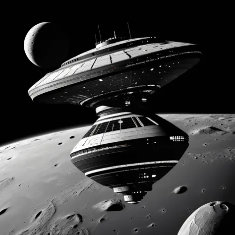 spacecraft,grayscale,llbreton&#39;s artwork,