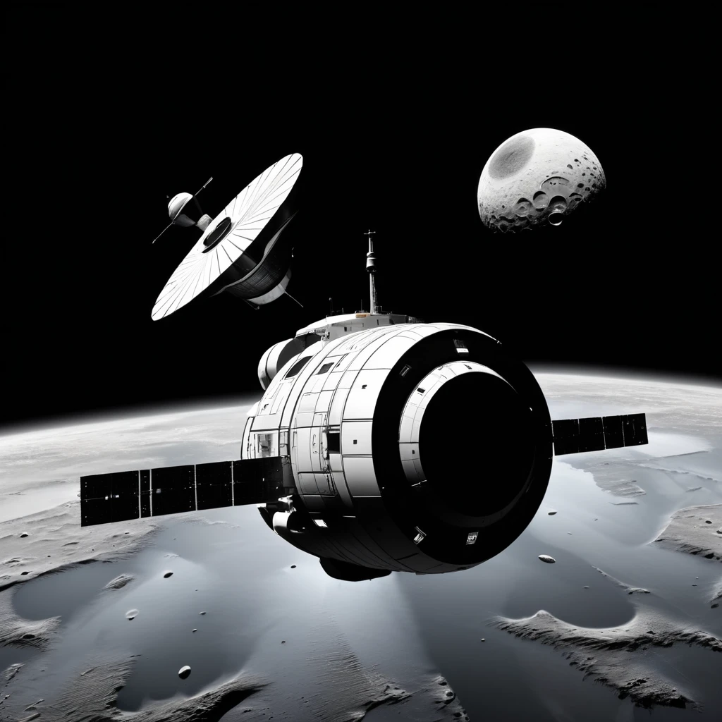 spacecraft,Grayscale,llbreton&#39;s Artwork, 