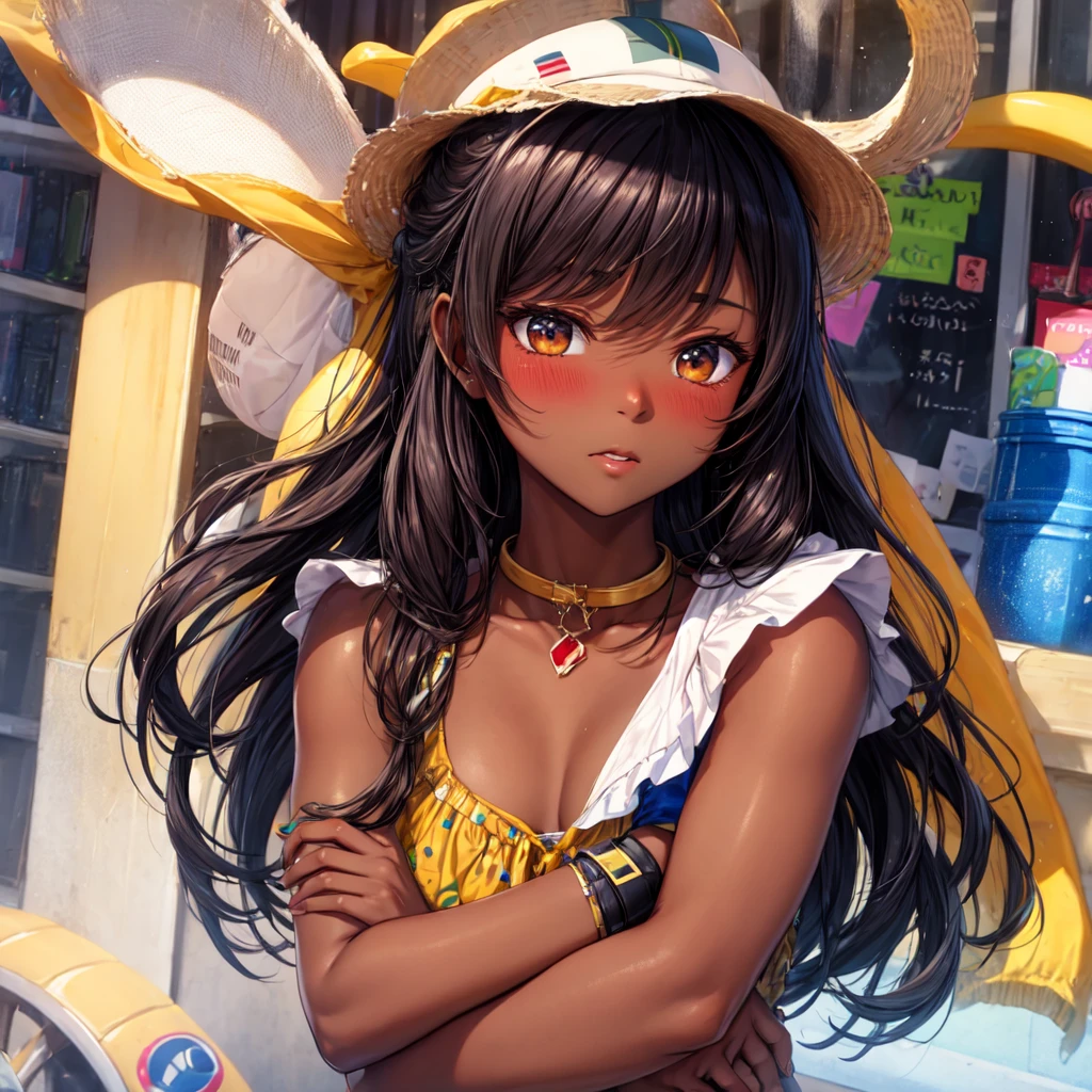 dark skin, blushed