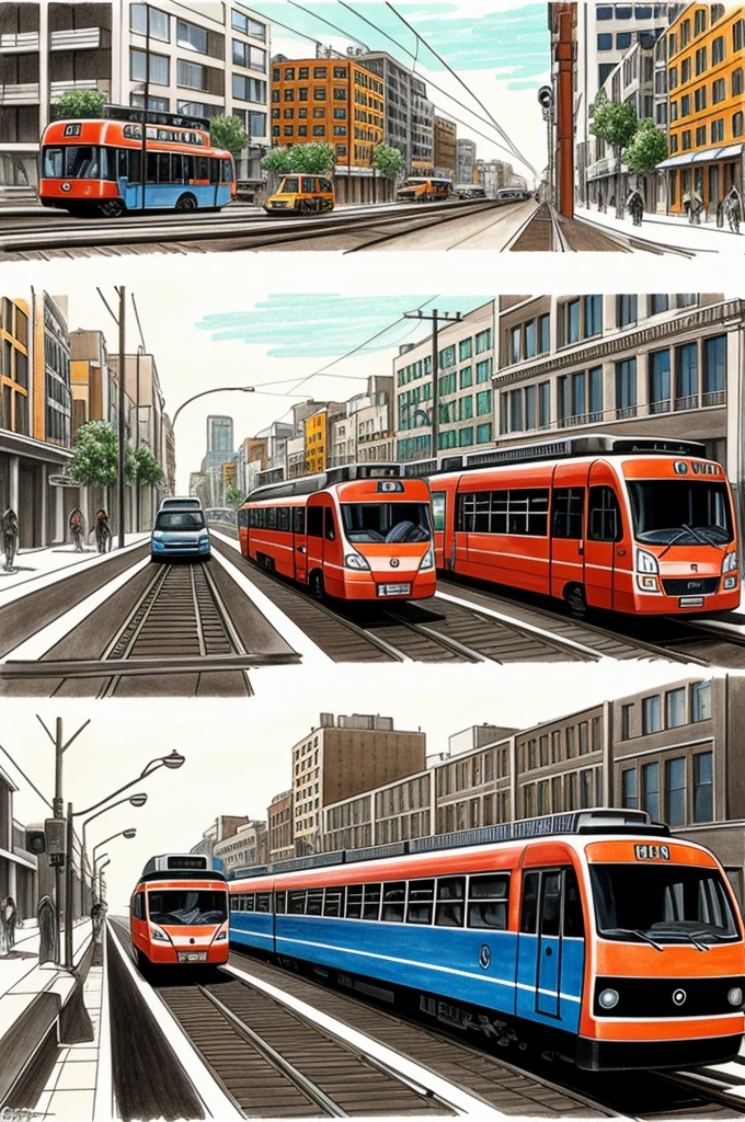 Drawings about modern transportation,Permanence in the city and Nawat Takam.