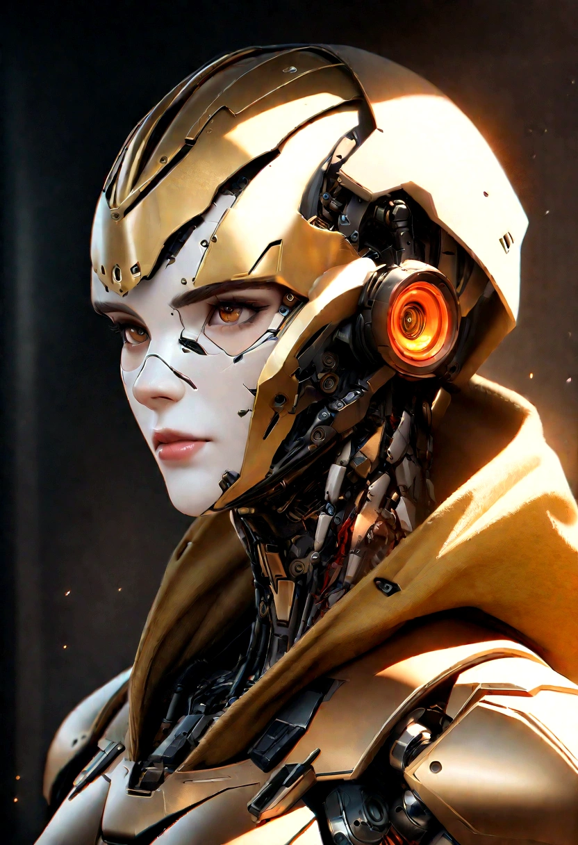 sharpened man in white and gold hooded armor, detailed portrait of a cyborg, close-up portrait of cyborg, portrait of a futuristic robot, male cyborg military commander, attractive science fiction face, Artificial intelligence, portrait of cyborg, portrait of a cyborg, cyborg portrait, portrait of a cyborg cyberpunk, male cyborg, in metallic red futuristic armor, olpntng style, Portrait of the gynoid robot Samus in Wasteland, perfect composition, beautiful detailed intricate insanely detailed octane render Tendências no ArtStation, 8k art photography, photorrealistic concept art, soft natural volumetric cinematic perfect light, Bright dark, rewarded photography, work of art, oil on canvas, perfect composition, beautiful detailed intricate insanely detailed octane render Tendências no ArtStation, 8k art photography, photorrealistic concept art, soft natural volumetric cinematic perfect light