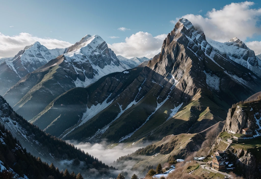 mountain waterfall painting，There is a house on it, Vertical screen wallpaper, 4 k Vertical screen wallpaper, 4k Vertical screen wallpaper, 8 k Vertical screen wallpaper, 8k Vertical screen wallpaper, Ross Chen. Landscape background, beautiful matte painting, 4K matte painting, Detailed scenery —width 672, beautiful iphone wallpapers, Avatar Landscape, Inspired by Raphael Lacoste (Raphael Lacoste)