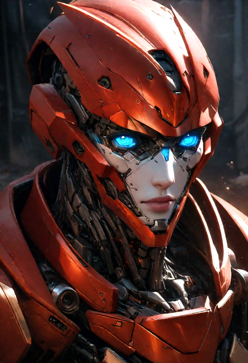 sharpened man in white and gold hooded armor, detailed portrait of a cyborg, close-up portrait of cyborg, portrait of a futuristic robot, male cyborg military commander, attractive science fiction face, Artificial intelligence, portrait of cyborg, portrait of a cyborg, cyborg portrait, portrait of a cyborg cyberpunk, male cyborg, in metallic red futuristic armor, olpntng style, Portrait of the gynoid robot Samus in Wasteland, perfect composition, beautiful detailed intricate insanely detailed octane render Tendências no ArtStation, 8k art photography, photorrealistic concept art, soft natural volumetric cinematic perfect light, Bright dark, rewarded photography, work of art, oil on canvas, perfect composition, beautiful detailed intricate insanely detailed octane render Tendências no ArtStation, 8k art photography, photorrealistic concept art, soft natural volumetric cinematic perfect light, darkness background