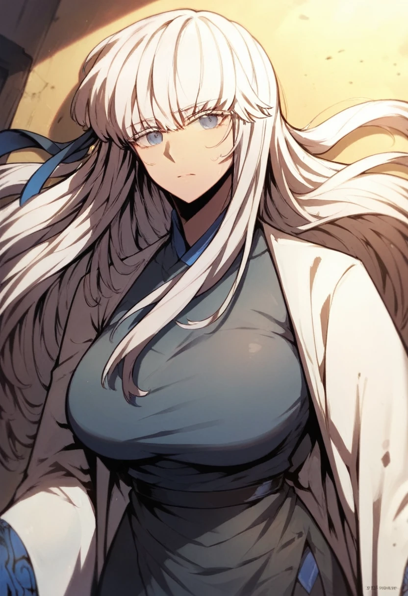 Highest quality,4K,white hair, long hair,Big Breasts