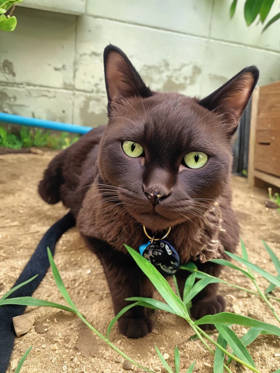 Black cat wearing a crown standing on a throne