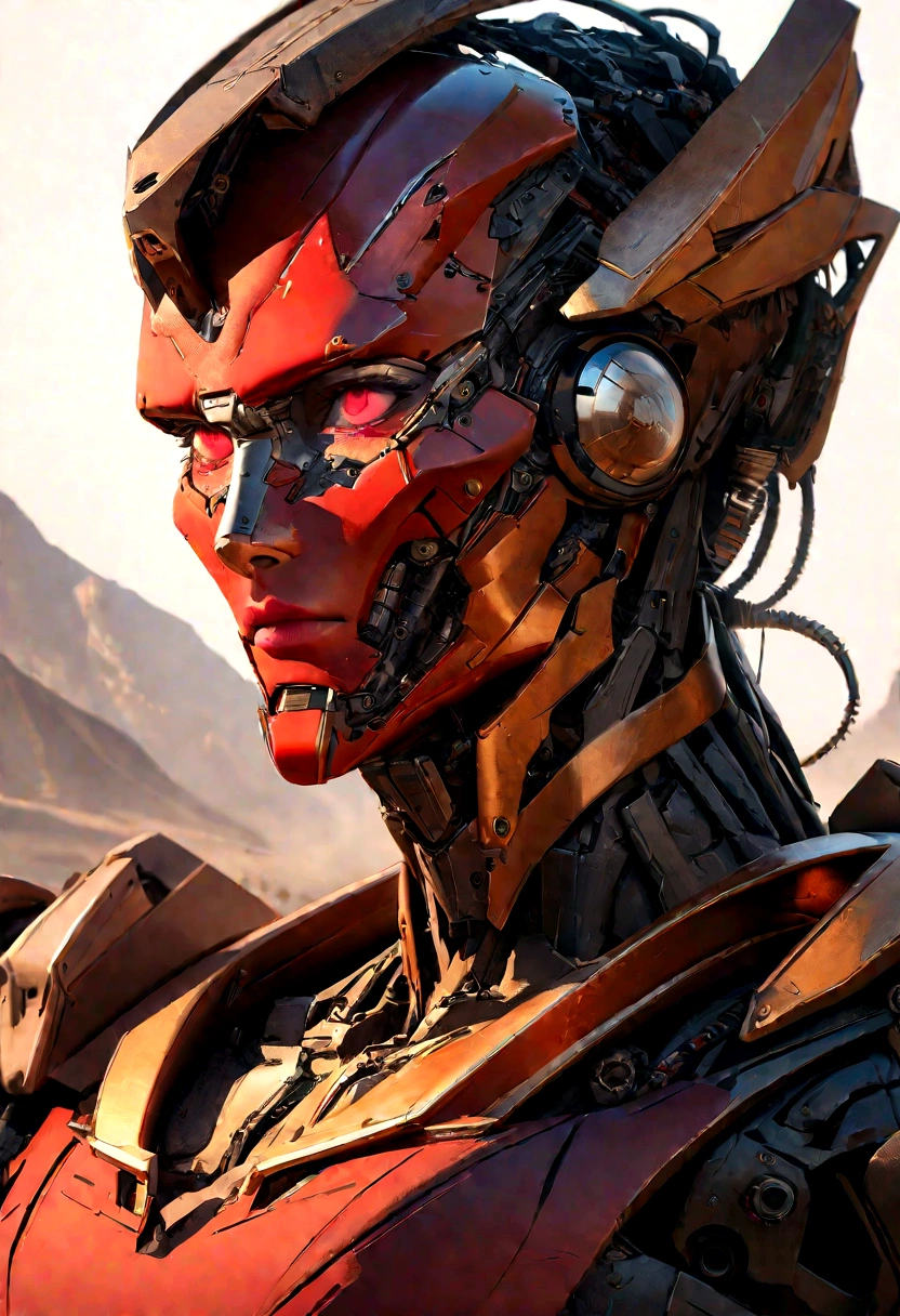 sharpened man in white and gold hooded armor, detailed portrait of a cyborg, close-up portrait of cyborg, portrait of a futuristic robot, male cyborg military commander, attractive science fiction face, masculine appearance, portrait of cyborg, portrait of a cyborg, cyborg portrait, portrait of a cyborg cyberpunk, male cyborg, in metallic red futuristic armor, olpntng style, Portrait of the gynoid robot Samus in Wasteland, perfect composition, beautiful detailed intricate insanely detailed octane render Tendências no ArtStation, 8k art photography, photorrealistic concept art, soft natural volumetric cinematic perfect light, Bright dark, rewarded photography, work of art, oil on canvas, perfect composition, beautiful detailed intricate insanely detailed octane render Tendências no ArtStation, 8k art photography, photorrealistic concept art, soft natural volumetric cinematic perfect light, darkness background