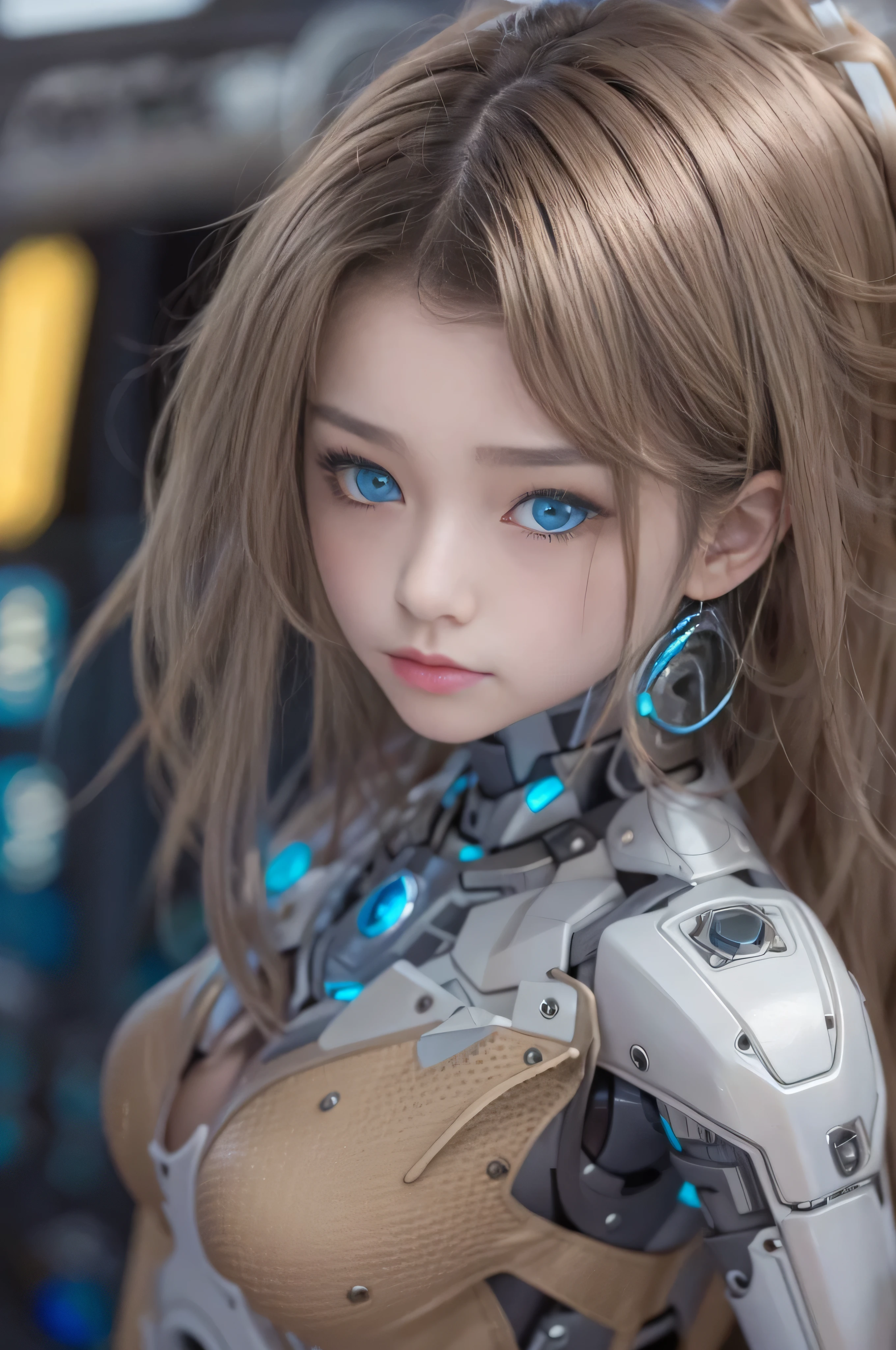 (RAW quality:1.4), Wide-angle shot, 1 female, Mecha, Sparkling blue eyes, 15 years old, Japanese, Very embarrassed look, (Realistic:1.37), バイオMechaニカル, Complex robot, Cleavage, (Bare skin is exposed from under the chest to the lower abdomen.:1.4), Spaceship interior bokeh background, (Tied to a machine:1.4), Ultra-realistic, Very detailed, Very intricate details, Beautiful woman in sharp focus, Thin pubic hair,, Extremely realistic texture, Human-like skin, Realistic Hair, Realistic metal texture, Professional Lighting, Realistic, (Portrait photo taken with a 200mm telephoto lens), Biologically correct,