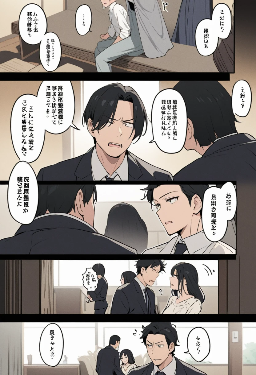 A cheating Japanese man. A wife who suspects him of cheating. Made into a four-panel comic.