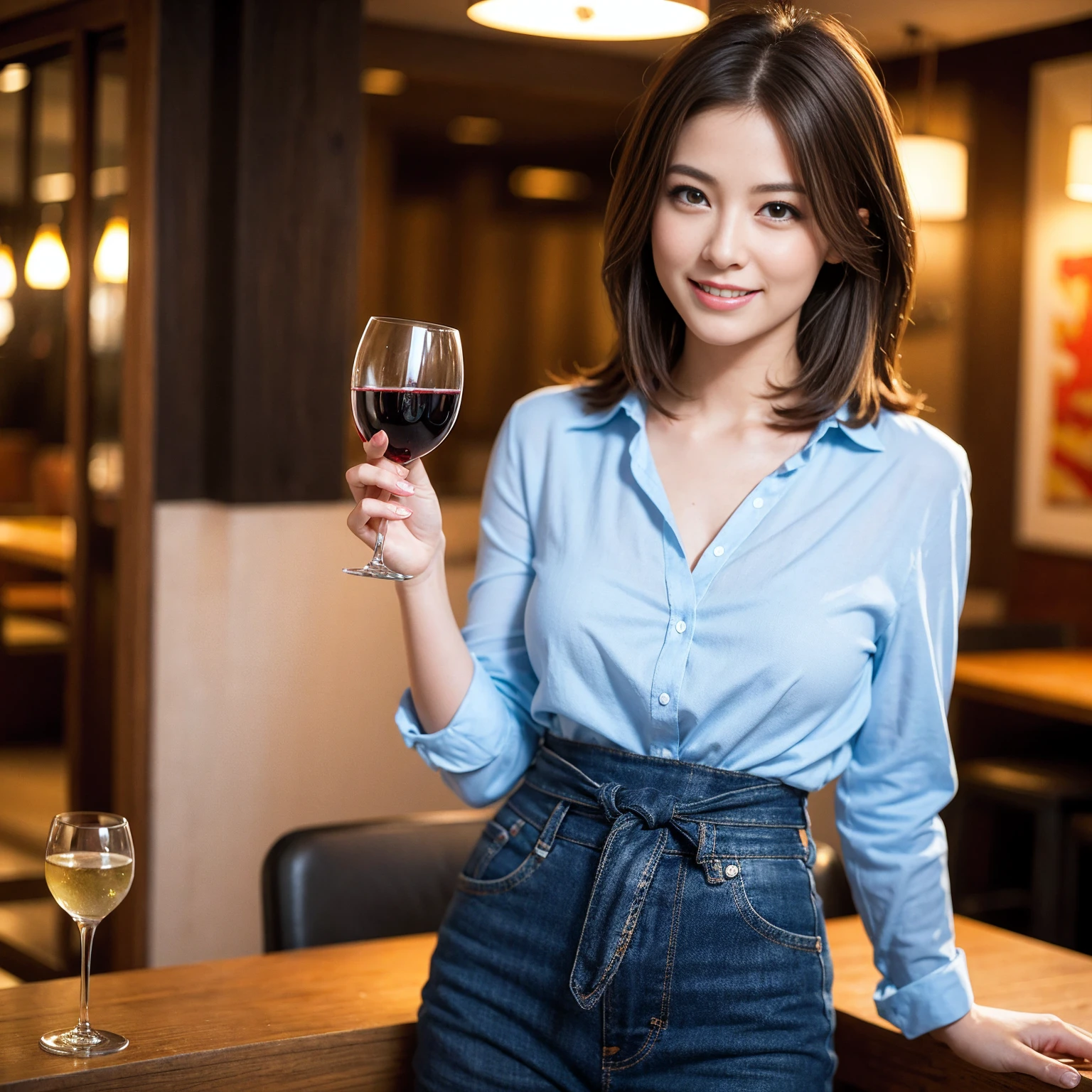 ((Highest quality、8K、masterpiece:1.3))、Yuuko Araki、slimカップル、Pink rubber、modelカップル、(Realistic, Intricate details:1.2), full-course dinner、Wine Party、Amazing view of the sunset sky and clouds、A bright smile、The wonderfulness of smile、Bright image、The beauty of wine, Beautiful Face, blue eyes, The light shines on your face, Blushing, short hair,Bright Face、 (Age 37), 39 years old, red wine 、Appetizers、Italian food、Wine bottle、Champagne、sparkling wine、Two beauties、Brown Hair、Shortcuts、Long sleeve shirt、dress、Beautiful woman 1, (slimな顔), (The body is slim), (Brown Hair), (Shortcuts), cheeks turn a little red,Attractive beauty、restaurant, In a prominent place (From the waist up) Nova Frog Style, actress, model, Upper Body, White wine, slim, wine glass, 中央に置かれたwine glass, smile, (smile: 1.15), Beautiful fine grain, Depth f/2,saturation, High Contrast, Strong light and shadow,Moist Body:1.5、3D texture、Delicate eyes、Brown Hair、The hair is very shiny、