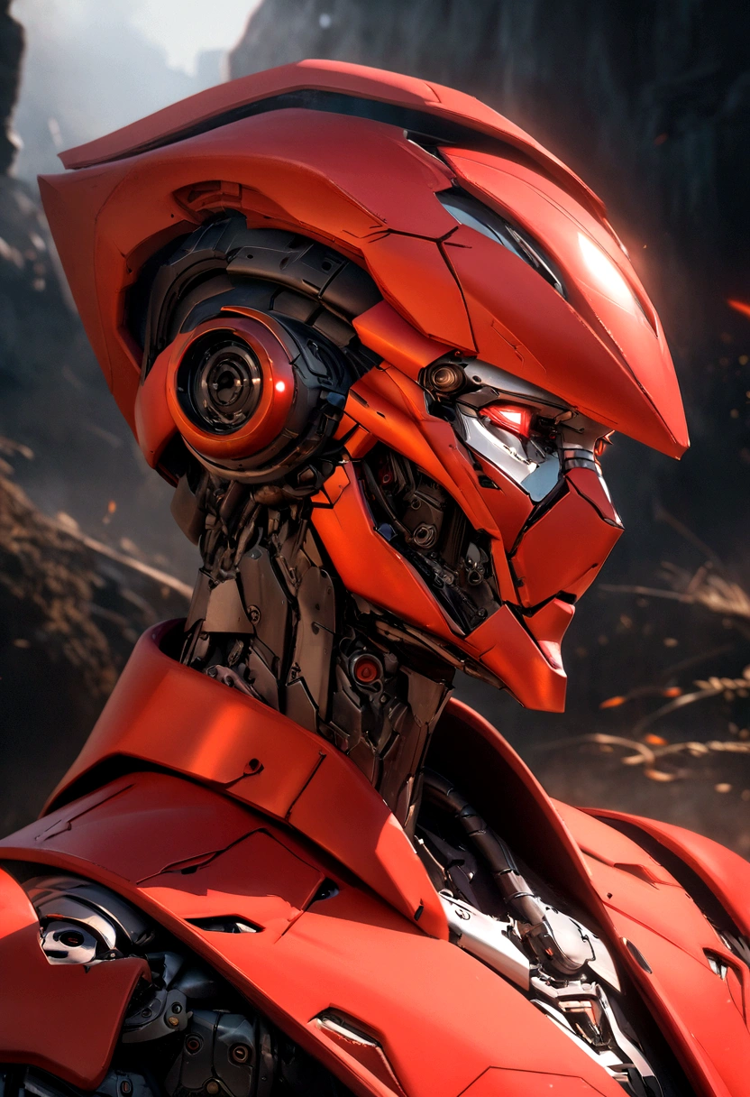 Sharpened man in black and red armor with a hood, detailed portrait of a cyborg, close-up portrait of cyborg, portrait of a futuristic robot, male cyborg military commander, attractive science fiction face, masculine appearance, portrait of cyborg, portrait of a cyborg, cyborg portrait, portrait of a cyborg cyberpunk, male cyborg, in metallic red futuristic armor, olpntng style, Portrait of the gynoid robot Samus in Wasteland, perfect composition, beautiful detailed intricate insanely detailed octane render Tendências no ArtStation, 8k art photography, photorrealistic concept art, soft natural volumetric cinematic perfect light, Bright dark, rewarded photography, work of art, oil on canvas, perfect composition, beautiful detailed intricate insanely detailed octane render Tendências no ArtStation, 8k art photography, photorrealistic concept art, soft natural volumetric cinematic perfect light, darkness background
