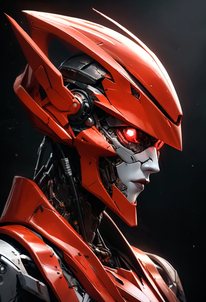 Sharpened man in black and red armor with a hood, detailed portrait of a cyborg, close-up portrait of cyborg, portrait of a futuristic robot, male cyborg military commander, attractive science fiction face, masculine appearance, portrait of cyborg, portrait of a cyborg, cyborg portrait, portrait of a cyborg cyberpunk, male cyborg, in metallic red futuristic armor, olpntng style, Portrait of the gynoid robot Samus in Wasteland, perfect composition, beautiful detailed intricate insanely detailed octane render Tendências no ArtStation, 8k art photography, photorrealistic concept art, soft natural volumetric cinematic perfect light, Bright dark, rewarded photography, work of art, oil on canvas, perfect composition, beautiful detailed intricate insanely detailed octane render Tendências no ArtStation, 8k art photography, photorrealistic concept art, soft natural volumetric cinematic perfect light, darkness background