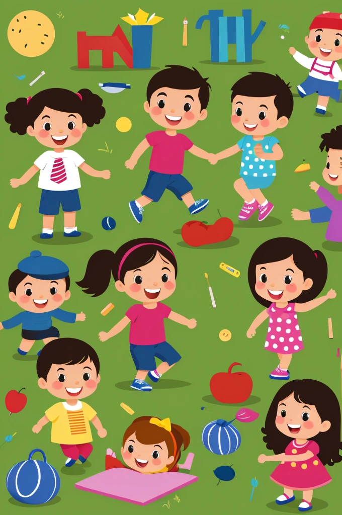 Tag of ward kids playing clipart