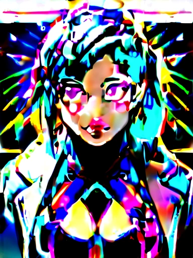 master piece,highest quality,High resolution,8k,(portrait),close-up of head,original photo,digital photography,(science fiction style female scientist),20 year old girl,long ponytail hairstyle,by bangs,(purple eyes),(gray hair),plump breasts,cleavage,Elegant and noble,serious and uninterested,Open lab coat,I like black suspenders,Rich details,please keep your mouth shut,expose the navel,intricate decoration,cyberpunk futuristic style,(Female Scholar),photo pose,white background,oc rendering reflection texture