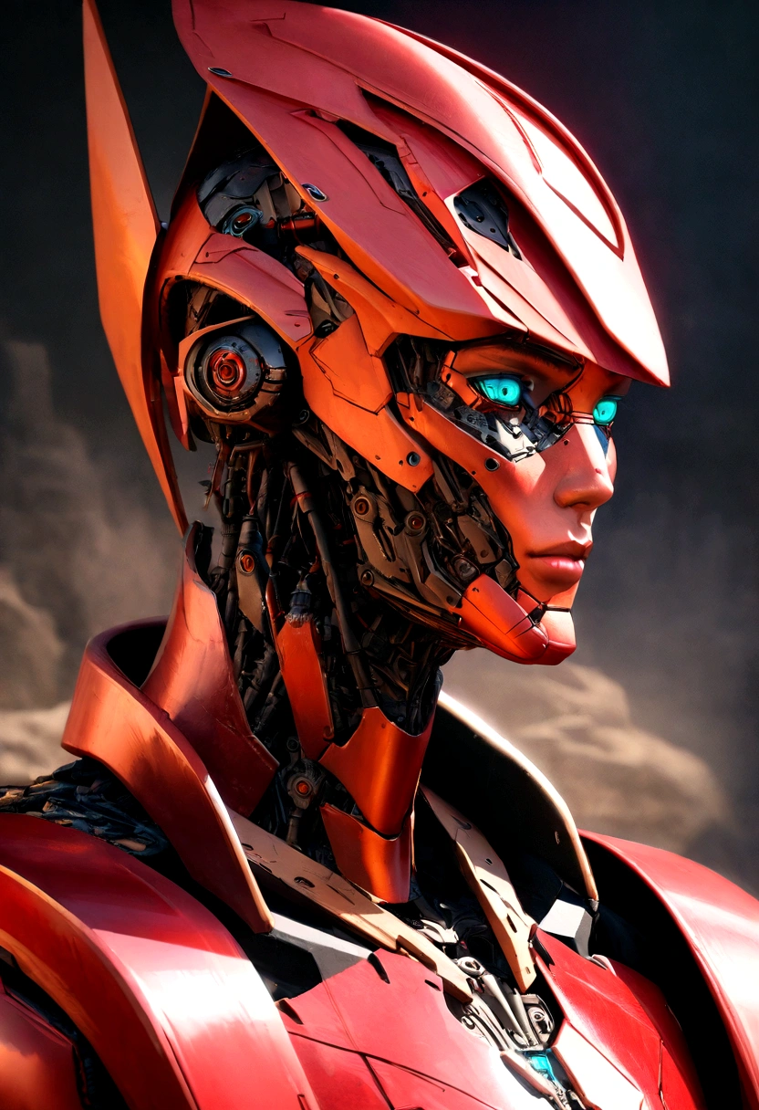 Sharpened man in black and red metallic armor with hood, detailed portrait of a cyborg, close-up portrait of cyborg, portrait of a futuristic robot, male cyborg military commander, attractive science fiction face, masculine appearance, portrait of cyborg, portrait of a cyborg, cyborg portrait, portrait of a cyborg cyberpunk, male cyborg, in metallic red futuristic armor, olpntng style, Portrait of the gynoid robot Samus in Wasteland, perfect composition, beautiful detailed intricate insanely detailed octane render Tendências no ArtStation, 8k art photography, photorrealistic concept art, soft natural volumetric cinematic perfect light, Bright dark, rewarded photography, work of art, oil on canvas, perfect composition, beautiful detailed intricate insanely detailed octane render Tendências no ArtStation, 8k art photography, photorrealistic concept art, soft natural volumetric cinematic perfect light, darkness background