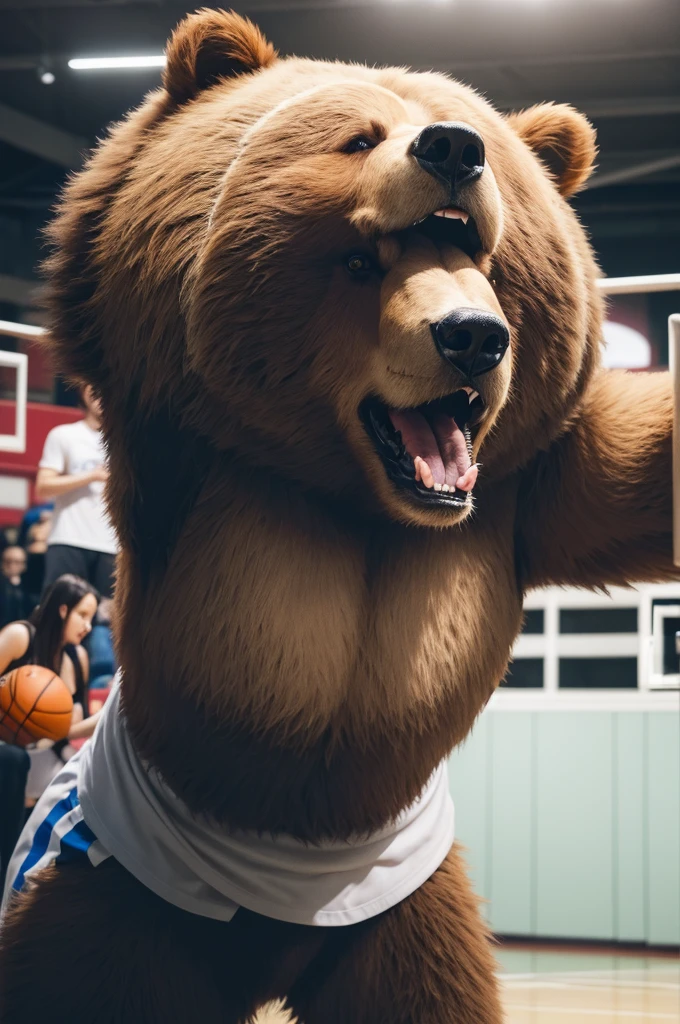 Make a bear nomnom wallpaper without course, playing basketball