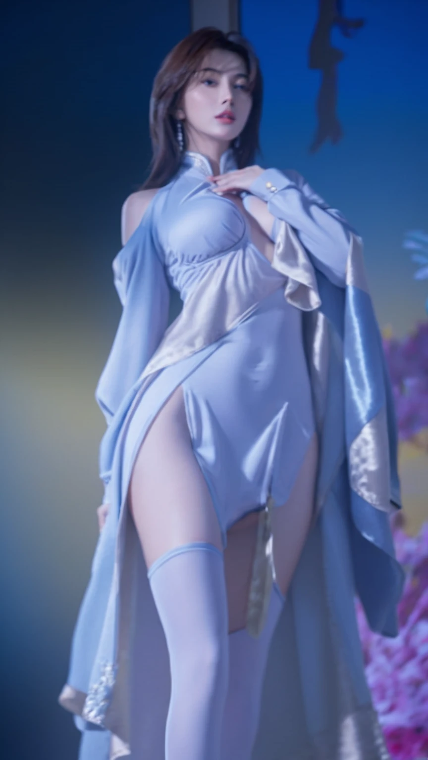 (((beautiful girl，Deep V，Genesis style，Indecent，Love，pupil，Pure and （(Real People)）))),slim，Hot body ，best quality, number, Very detailed, Finely, high resolution, 8k quality， Perfect dynamic composition, Delicate and beautiful eyes, Deco, Medium Length Hair, Super , Casual cute pose， play